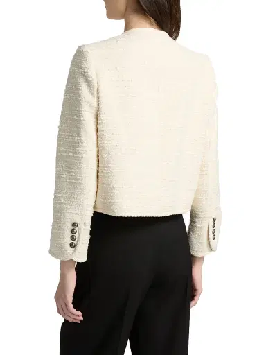 Ba&sh Women's Alfie Textured Cotton-Blend Jacket - Ecru - Size Large | Thumbnail 5