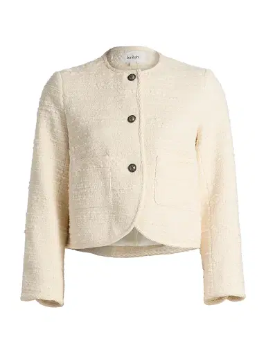 Ba&sh Women's Alfie Textured Cotton-Blend Jacket - Ecru - Size Large | Thumbnail 1