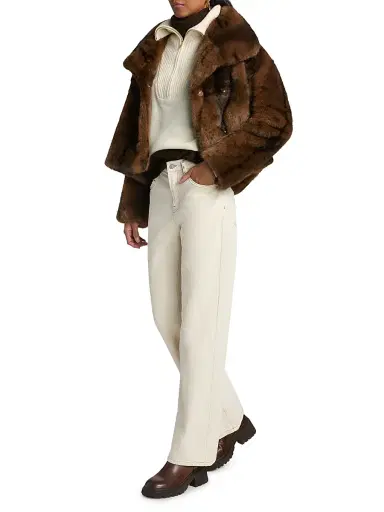 Ba&sh Women's Foxy Faux-Fur Coat - Marron - Size Large | Thumbnail 2 Ba&sh Women's Foxy Faux-Fur Coat - Marron - Size Large | Thumbnail 2