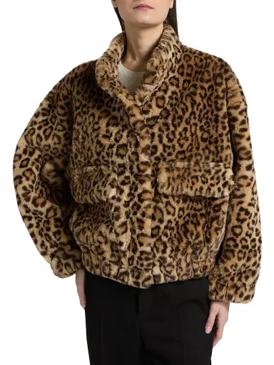 Ba&sh Women's Jaros Leapard-Print Faux-Fur Coat - Natural - Size Large | Thumbnail 3 Ba&sh Women's Jaros Leapard-Print Faux-Fur Coat - Natural - Size Large | Thumbnail 3