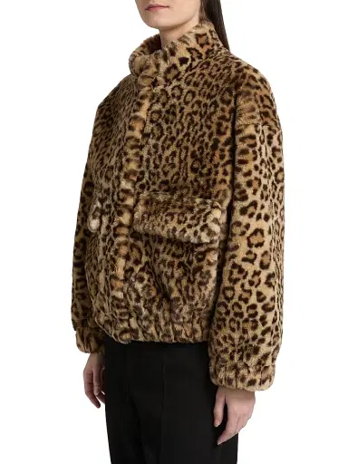 Ba&sh Women's Jaros Leapard-Print Faux-Fur Coat - Natural - Size Large | Thumbnail 4 Ba&sh Women's Jaros Leapard-Print Faux-Fur Coat - Natural - Size Large | Thumbnail 4