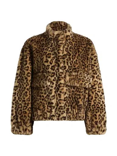 Ba&sh Women's Jaros Leapard-Print Faux-Fur Coat - Natural - Size Large | Thumbnail 1 Ba&sh Women's Jaros Leapard-Print Faux-Fur Coat - Natural - Size Large | Thumbnail 1