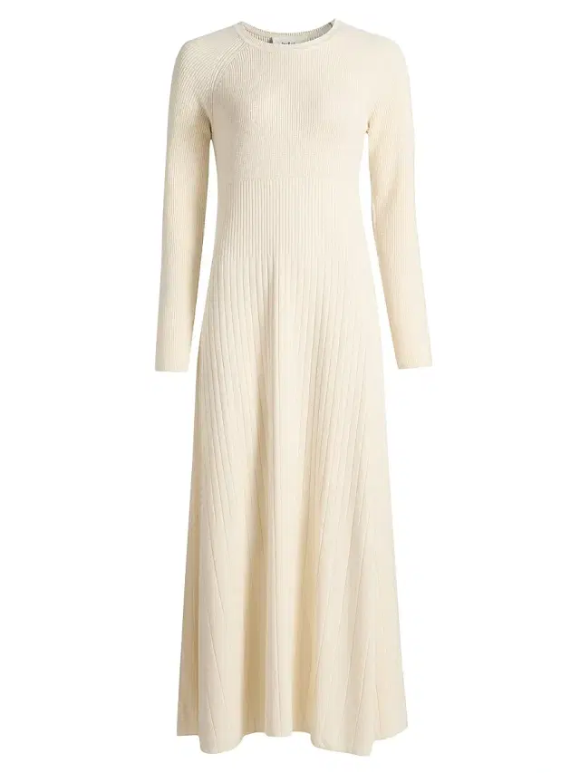 ba & sh Women's Elise Rib-Knit Maxi Sweater Dress - Ecru