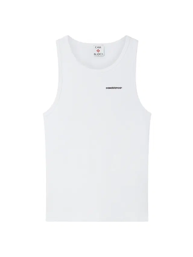 Men's Logo Rib-Knit Stretch-Cotton Tank - White