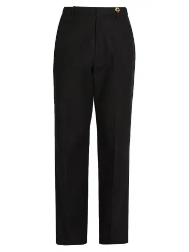 Casablanca Men's Stretch-Cotton Mid-Rise Straight-Leg Chinos - Black | Thumbnail 1