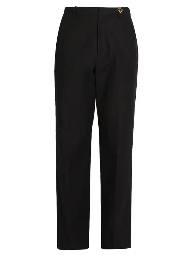 Men's Stretch-Cotton Mid-Rise Straight-Leg Chinos - Black Men's Stretch-Cotton Mid-Rise Straight-Leg Chinos - Black