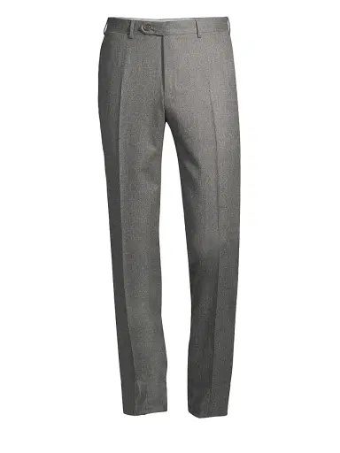 Canali Men's Flannel Wool Trousers - Light Grey - Size 38 | Thumbnail 1