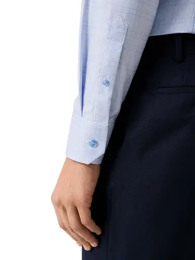 Eton Men's Check Slim-Fit Cotton Twill Shirt - Blue | Thumbnail 5 Eton Men's Check Slim-Fit Cotton Twill Shirt - Blue | Thumbnail 5