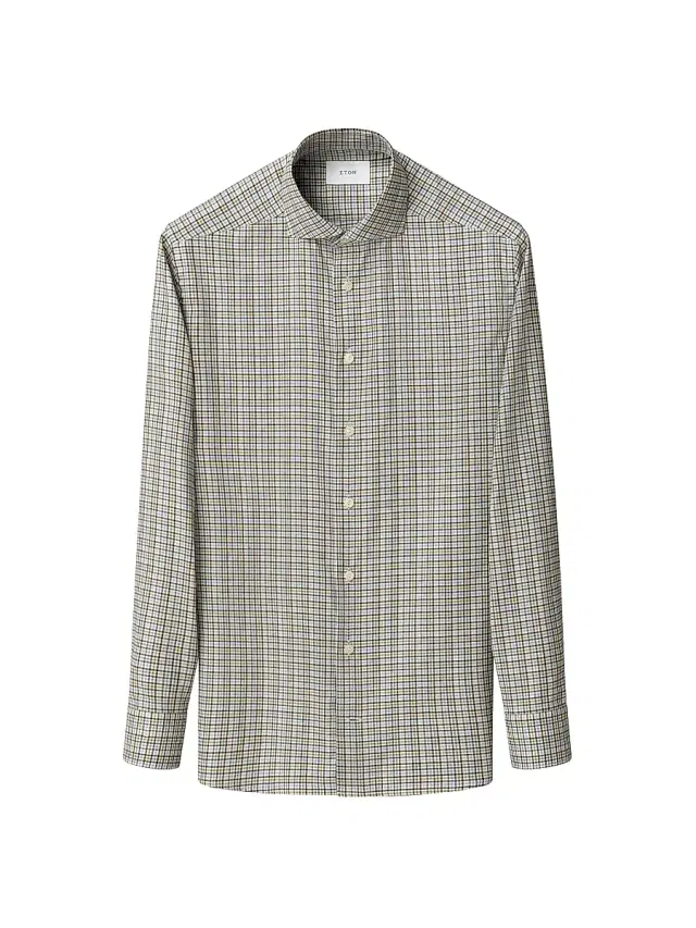 Men's Check Cotton Twill Contemporary-Fit Shirt
