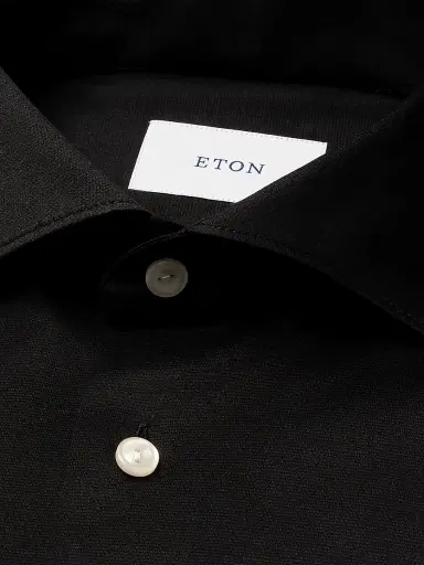 Eton Men's Cotton Jacquard Contemporary-Fit Shirt - Black | Thumbnail 7