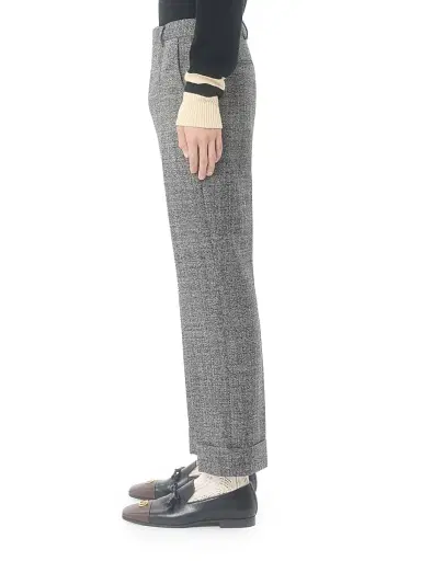Valentino Garavani Men's Mouliné Wool Pants with Cuffs - Grey - Size 34 | Thumbnail 3