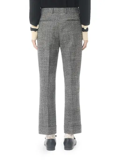 Valentino Garavani Men's Mouliné Wool Pants with Cuffs - Grey - Size 34 | Thumbnail 4