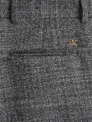 Valentino Garavani Men's Mouliné Wool Pants with Cuffs - Grey - Size 34 | Thumbnail 5