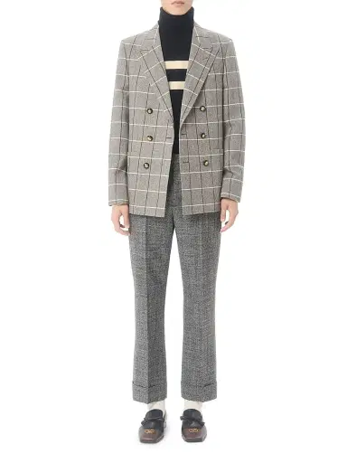 Valentino Garavani Men's Mouliné Wool Pants with Cuffs - Grey - Size 34 | Thumbnail 6
