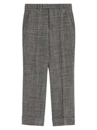 Valentino Garavani Men's Mouliné Wool Pants with Cuffs - Grey - Size 34 | Thumbnail 1