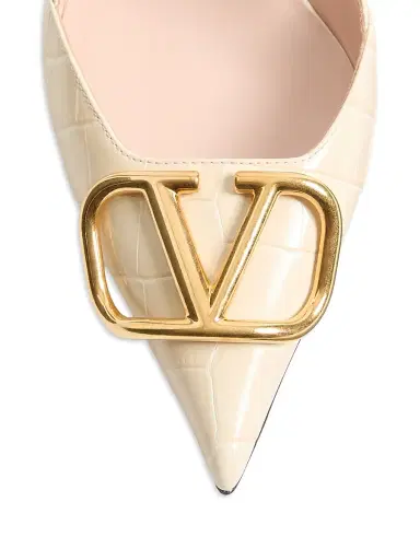 Valentino Garavani Women's VLogo Signature Slingback Pumps in 80MM Printed Calfskin | Thumbnail 5