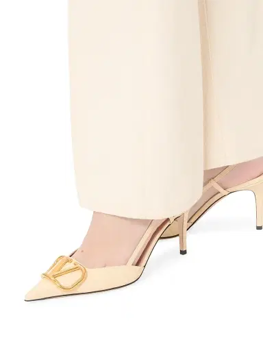 Valentino Garavani Women's VLogo Signature Slingback Pumps in 80MM Printed Calfskin | Thumbnail 7