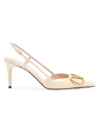 Valentino Garavani Women's VLogo Signature Slingback Pumps in 80MM Printed Calfskin | Thumbnail 1