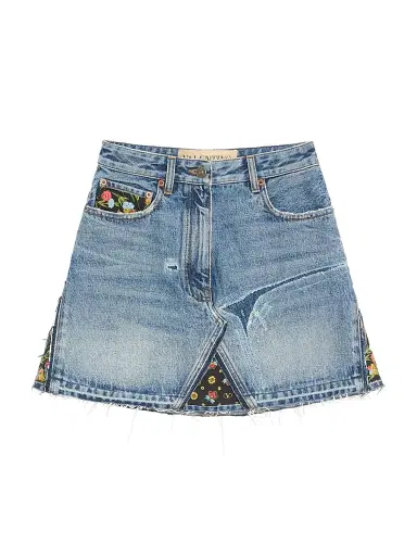 Valentino Garavani Women's Short Denim Skirt - Blue - Size 8 | Thumbnail 1 Valentino Garavani Women's Short Denim Skirt - Blue - Size 8 | Thumbnail 1