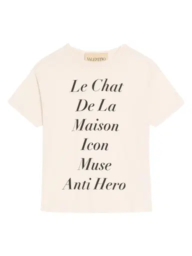 Valentino Garavani Men's Cotton T-Shirt with Print - Ivory - Size Large | Thumbnail 1 Valentino Garavani Men's Cotton T-Shirt with Print - Ivory - Size Large | Thumbnail 1