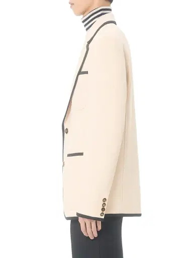 Valentino Garavani Men's Single-Breasted Wool Gabardine Jacket - Cream - Size 42 | Thumbnail 3