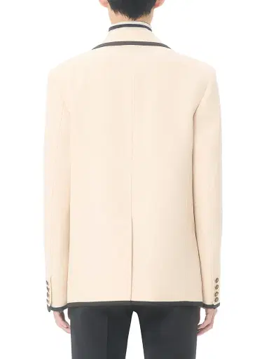 Valentino Garavani Men's Single-Breasted Wool Gabardine Jacket - Cream - Size 42 | Thumbnail 4