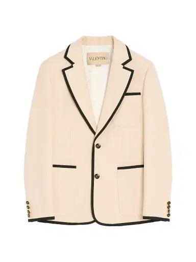 Valentino Garavani Men's Single-Breasted Wool Gabardine Jacket - Cream - Size 42 | Thumbnail 1