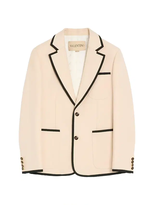 Valentino Garavani Men's Single-Breasted Wool Gabardine Jacket - Cream