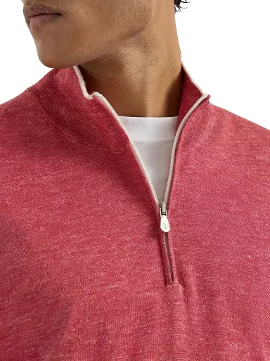 Brunello Cucinelli Men's Cashmere, Silk and Hemp Lightweight Sweater | Thumbnail 4 Brunello Cucinelli Men's Cashmere, Silk and Hemp Lightweight Sweater | Thumbnail 4