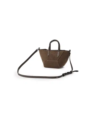 Brunello Cucinelli Women's Duo Mini Top Bag in Suede with Monili | Thumbnail 3 Brunello Cucinelli Women's Duo Mini Top Bag in Suede with Monili | Thumbnail 3