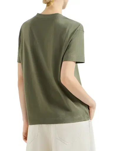 Brunello Cucinelli Women's Cotton Jersey T-Shirt with Shiny Tab | Thumbnail 3 Brunello Cucinelli Women's Cotton Jersey T-Shirt with Shiny Tab | Thumbnail 3