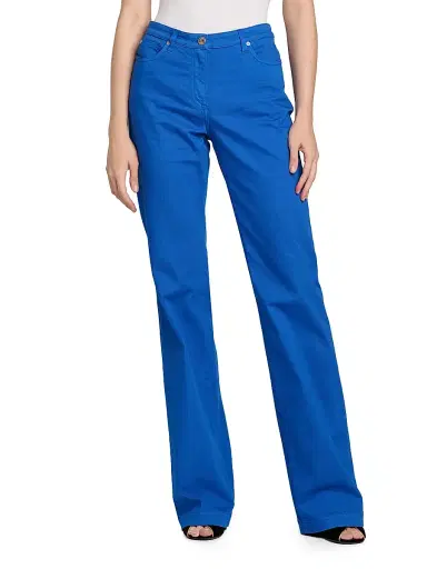 Etro Women's Stretch Cotton Bootcut Pants - Blue | Thumbnail 3
