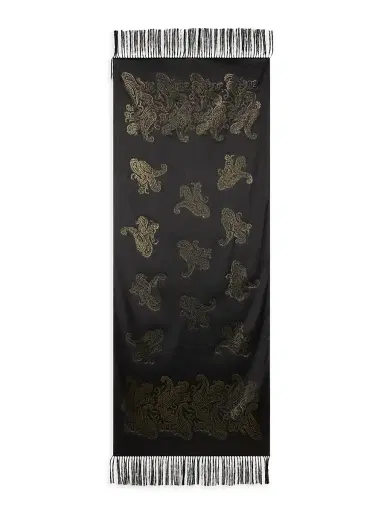 Etro Women's Boheme Silk-Blend Scarf - Black | Thumbnail 1