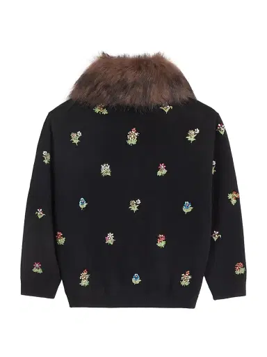Valentino Garavani Women's Embroidered Cardigan - Black | Thumbnail 2 Valentino Garavani Women's Embroidered Cardigan - Black | Thumbnail 2