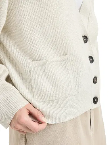 Brunello Cucinelli Women's Sparkling Cashmere Ribbed Cardigan - Panama | Thumbnail 5