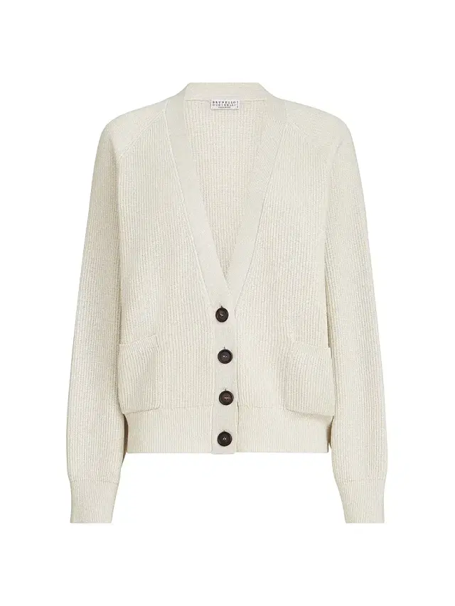 Women's Sparkling Cashmere Ribbed Cardigan - Panama