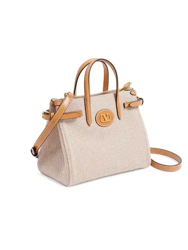 Valentino Garavani Women's Antibes Small Shopping Top-Handle Bag in Canvas - Natural | Thumbnail 5 Valentino Garavani Women's Antibes Small Shopping Top-Handle Bag in Canvas - Natural | Thumbnail 5