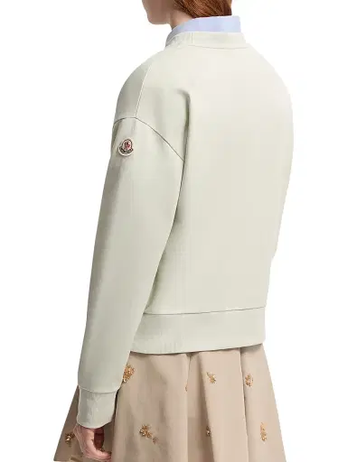 Moncler Women's Crew Neck Sweatshirt in Cotton - Light Green - Size Large | Thumbnail 3 Moncler Women's Crew Neck Sweatshirt in Cotton - Light Green - Size Large | Thumbnail 3