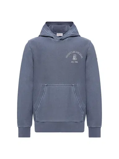 Moncler Men's Hoodie in Cotton - Cobalt Blue - Size XXL | Thumbnail 1 Moncler Men's Hoodie in Cotton - Cobalt Blue - Size XXL | Thumbnail 1