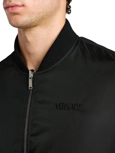 Versace Men's Barocco Mythic Reversible Twill Jacket - Black Petrol Blue | Thumbnail 7 Versace Men's Barocco Mythic Reversible Twill Jacket - Black Petrol Blue | Thumbnail 7
