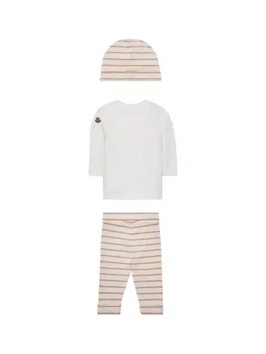 Moncler Baby's Set in Cotton - Beige White - Size 12 Months | Thumbnail 5 Moncler Baby's Set in Cotton - Beige White - Size 12 Months | Thumbnail 5