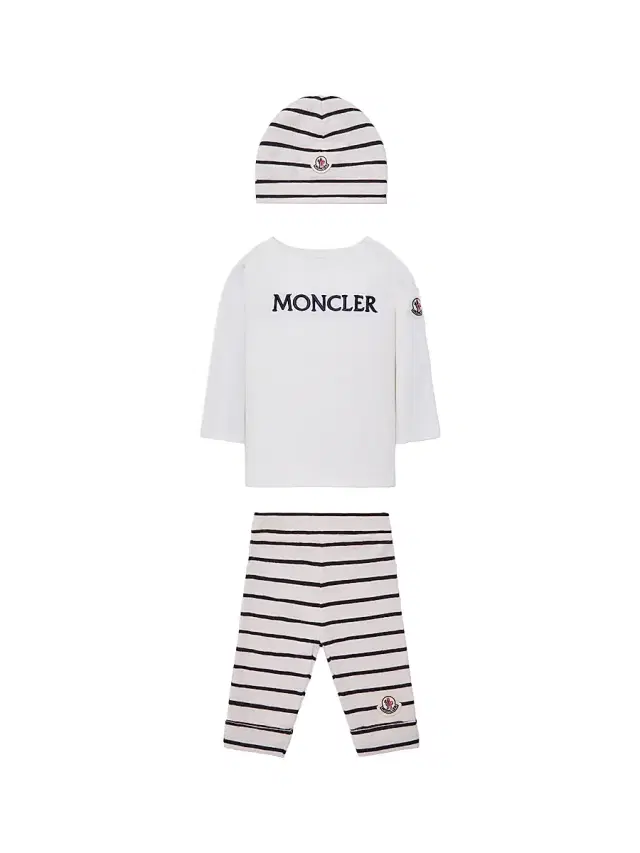 Moncler Baby's Set in Cotton - Beige White 12 Months