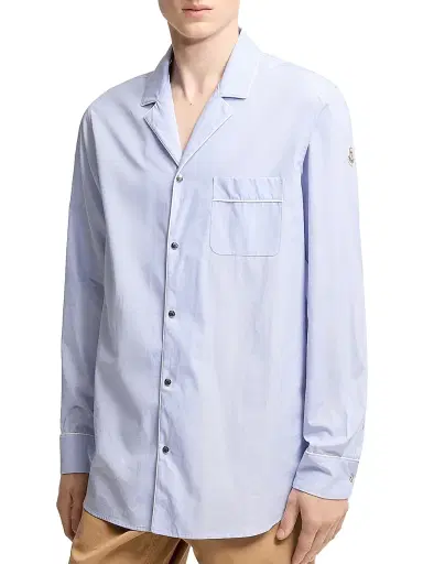 Moncler Men's Shirt in Cotton - Light Blue - Size XL | Thumbnail 2