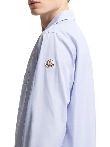 Moncler Men's Shirt in Cotton - Light Blue - Size XL | Thumbnail 4