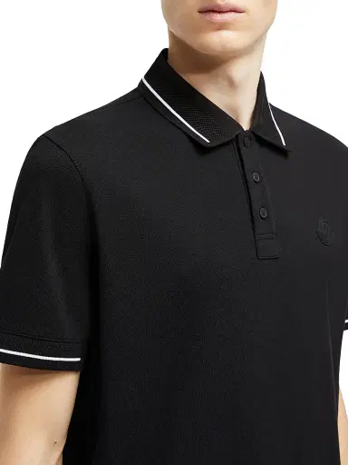 Moncler Men's Polo Shirt in Cotton - Black - Size XXXL | Thumbnail 4 Moncler Men's Polo Shirt in Cotton - Black - Size XXXL | Thumbnail 4
