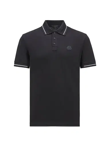 Moncler Men's Polo Shirt in Cotton - Black - Size XXXL | Thumbnail 1 Moncler Men's Polo Shirt in Cotton - Black - Size XXXL | Thumbnail 1