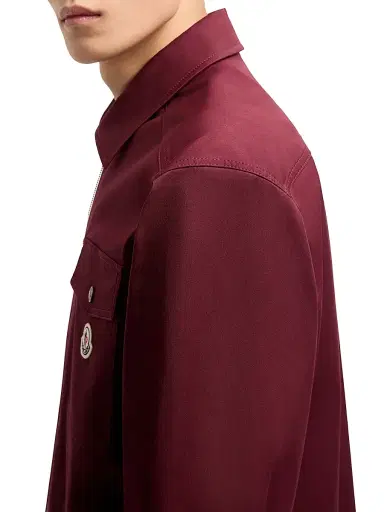 Moncler Men's Jacket in Cotton Gabardine - Burgundy - Size XXL | Thumbnail 4 Moncler Men's Jacket in Cotton Gabardine - Burgundy - Size XXL | Thumbnail 4