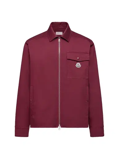 Moncler Men's Jacket in Cotton Gabardine - Burgundy - Size XXL | Thumbnail 1 Moncler Men's Jacket in Cotton Gabardine - Burgundy - Size XXL | Thumbnail 1