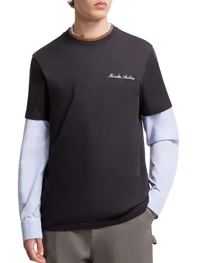 Moncler Men's Crew-Neck T-Shirts in Cotton - Navy Blue - Size XL | Thumbnail 2 Moncler Men's Crew-Neck T-Shirts in Cotton - Navy Blue - Size XL | Thumbnail 2