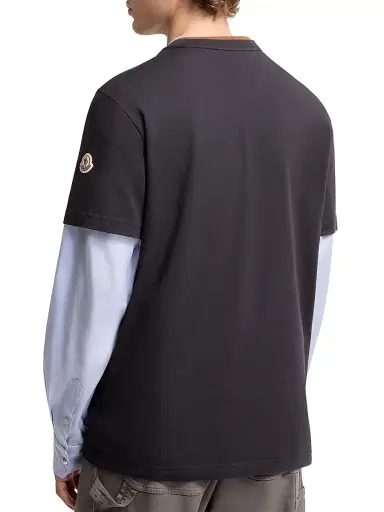 Moncler Men's Crew-Neck T-Shirts in Cotton - Navy Blue - Size XL | Thumbnail 3 Moncler Men's Crew-Neck T-Shirts in Cotton - Navy Blue - Size XL | Thumbnail 3